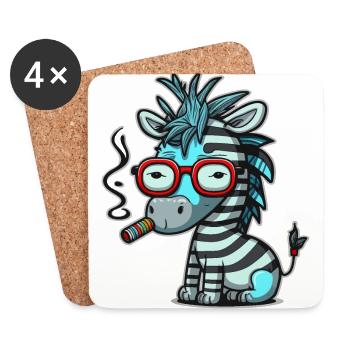 Zebra Funk - Untersetzer (4er-Set) - Weiß - Vorne