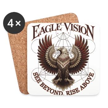 Vision de l’aigle | Le cube de Métatron et une conscience supérieure - Dessous de verre (lot de 4) - blanc - Devant
