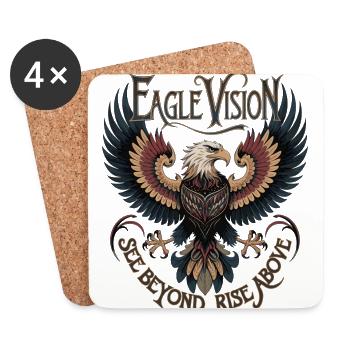Adler Vision | Über den Tellerrand hinausblicken, sich erheben - Untersetzer (4er-Set) - Weiß - Vorne