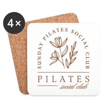 Pilates Club Studio Class Mädchen Boho-Ästhetik - Untersetzer (4er-Set) - Weiß - Vorne