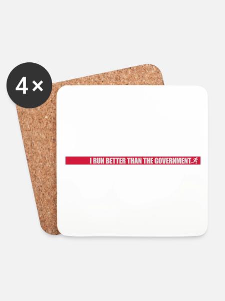 run better than government - Untersetzer (4er-Set) - Weiß