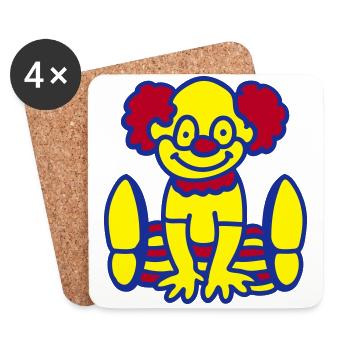 Happy Clown - Dessous de verre (lot de 4) - blanc - Devant