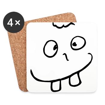 Nerd Face - Untersetzer (4er-Set) - Weiß - Vorne