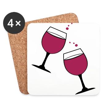 Cheers glasses of red wine drinks - Coasters (set of 4) - white - Front