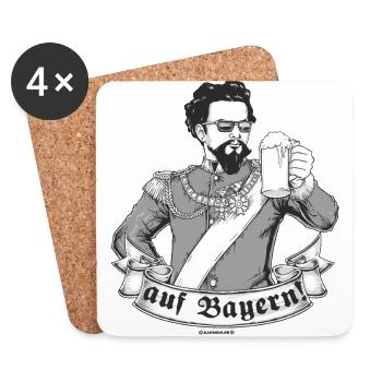 Design 2016 - auf Bayern - RAHMENLOS tshirt - Untersetzer (4er-Set) - Weiß - Vorne