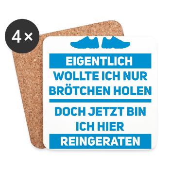 nur Brötchen holen laufen joggen Läufer Marathon - Untersetzer (4er-Set) - Weiß - Vorne