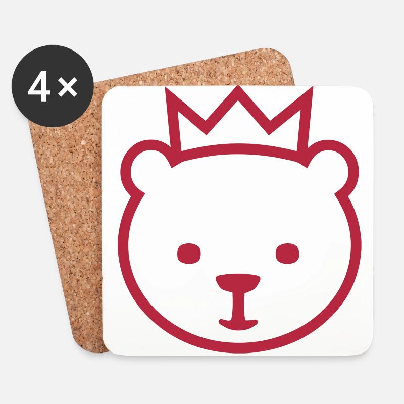 Berliner Bär - Untersetzer (4er-Set) - Weiß