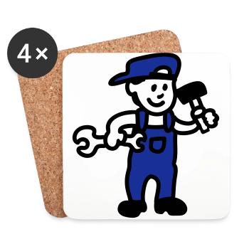 Handwerker - Untersetzer (4er-Set) - Weiß - Vorne
