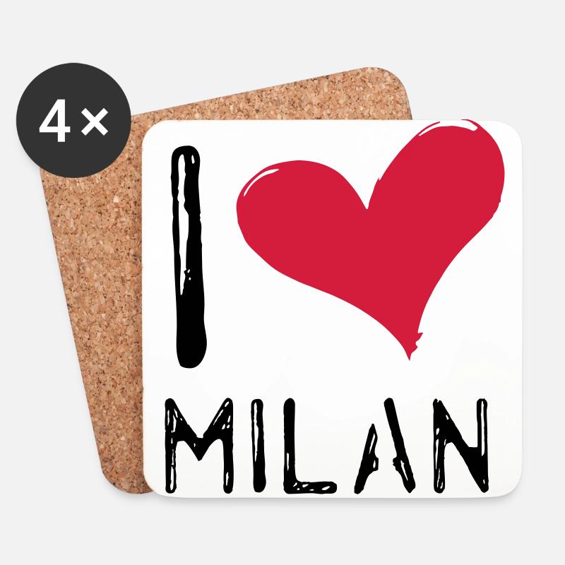 Ich liebe Mailand - Untersetzer (4er-Set) - Weiß