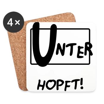 UNTERHOPFT BIER - Untersetzer (4er-Set) - Weiß - Vorne