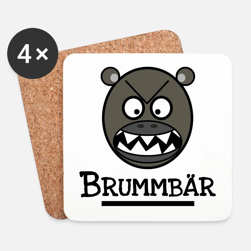 Brummbär - Bären Tshirt Accessoires Geschenkidee - Untersetzer (4er-Set) - Weiß
