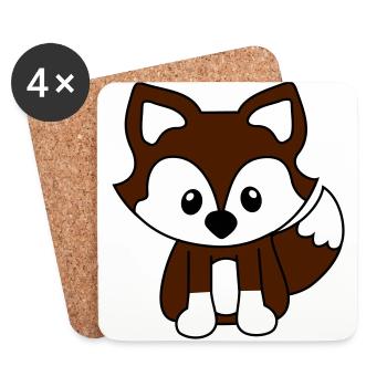 Süßer Fuchs - Untersetzer (4er-Set) - Weiß - Vorne