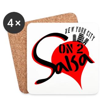 Salsa on 2 - New York City red blk - Dance Shirts - Untersetzer (4er-Set) - Weiß - Vorne