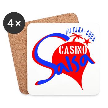Salsa Casino Havana Cuba red blue - Dance Shirts - Untersetzer (4er-Set) - Weiß - Vorne