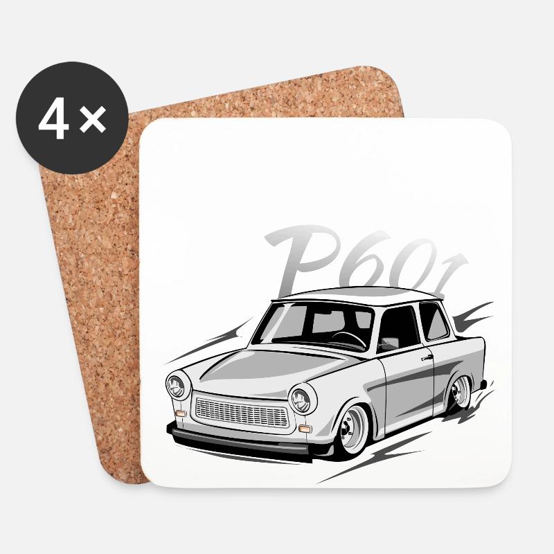  P601 - Zweitakt DDR - Untersetzer (4er-Set) - Weiß