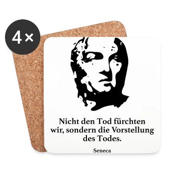 Seneca: Nicht den Tod fürchten wir, sondern die V - Untersetzer (4er-Set) - Weiß - Vorne