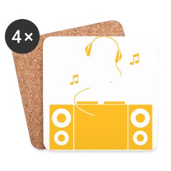 Un DJ joue de la musique cool - Dessous de verre (lot de 4) - blanc - Devant