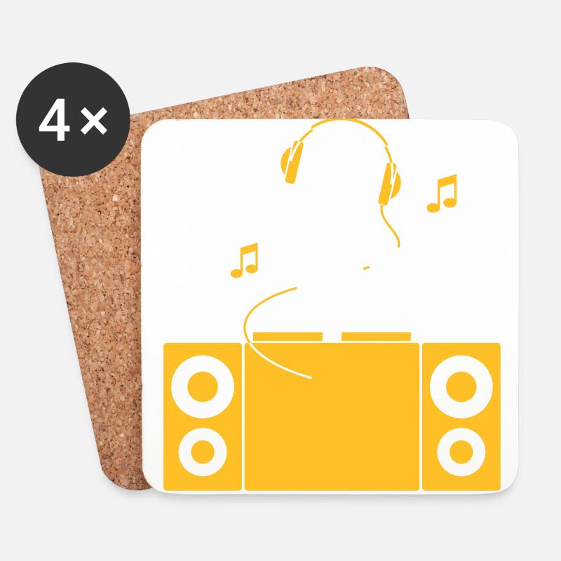 Ein DJ spielt coole Musik - Untersetzer (4er-Set) - Weiß