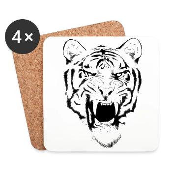 tiger design - Coasters (set of 4) - white - Front