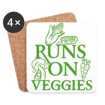 vegan t shirt Läufe auf veggies - Untersetzer (4er-Set) - Weiß - Vorne