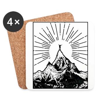 Montagne - Dessous de verre (lot de 4) - blanc - Devant