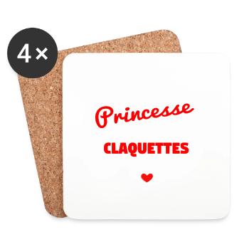 Claquettes - Dessous de verre (lot de 4) - blanc - Devant
