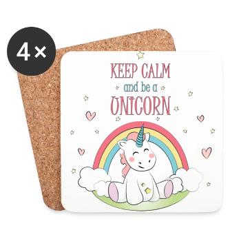 Licorne - Dessous de verre (lot de 4) - blanc - Devant