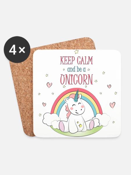 Unicorn - Untersetzer (4er-Set) - Weiß