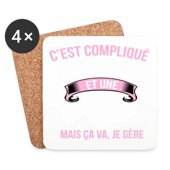 Emilie - Dessous de verre (lot de 4) - blanc - Devant