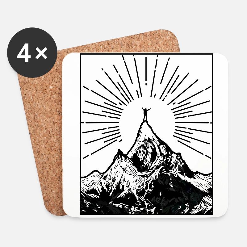 Mountain - Untersetzer (4er-Set) - Weiß