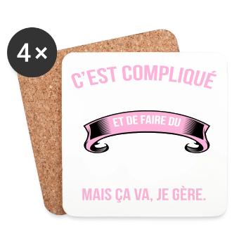 Twirling baton - Dessous de verre (lot de 4) - blanc - Devant