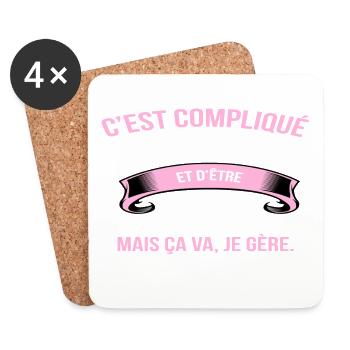 Estheticienne - Dessous de verre (lot de 4) - blanc - Devant