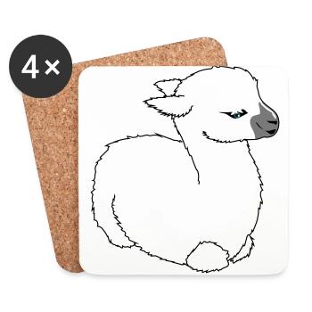 Baby llama - Coasters (set of 4) - white - Front