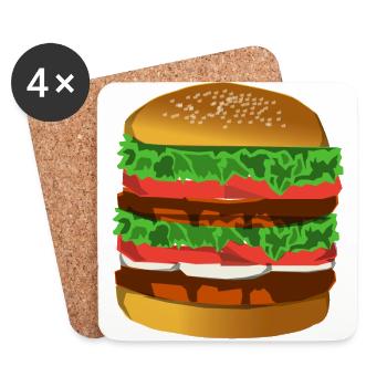 hamburger - Coasters (set of 4) - white - Front