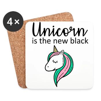 Unicorn is the new black - Dessous de verre (lot de 4) - blanc - Devant