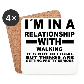 gift gift birthday relationship WALKING - Coasters (set of 4) - white - Front