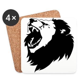 Lion - Dessous de verre (lot de 4) - blanc - Devant