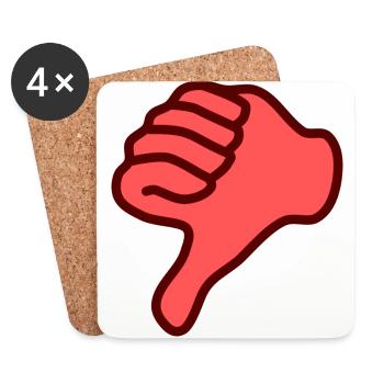 Dislike - Untersetzer (4er-Set) - Weiß - Vorne
