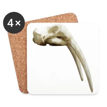 Crâne d'un morses - Dessous de verre (lot de 4) - blanc - Devant