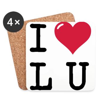 Ich liebe Ludwigshafen / I Love LU (Geschenk) - Untersetzer (4er-Set) - Weiß - Vorne