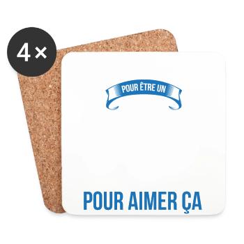 Géomètre assez doué fou homme - Dessous de verre (lot de 4) - blanc - Devant