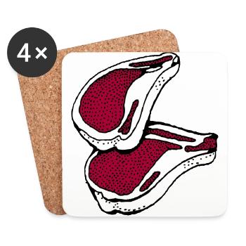 meat - Coasters (set of 4) - white - Front