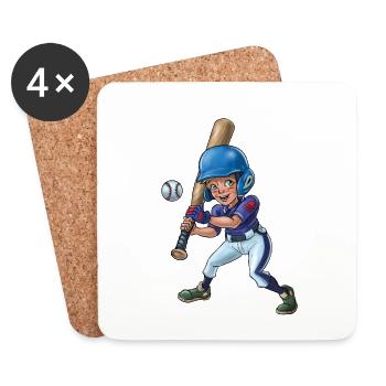 Little baseball player - Coasters (set of 4) - white - Front