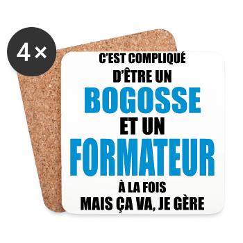 c'est compliqué d'être un bogosse et un formateur - Dessous de verre (lot de 4) - blanc - Devant