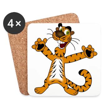 big sweet tiger - Coasters (set of 4) - white - Front