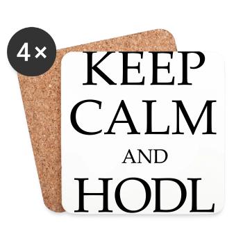 KEEP CALM AND HODL! - Untersetzer (4er-Set) - Weiß - Vorne
