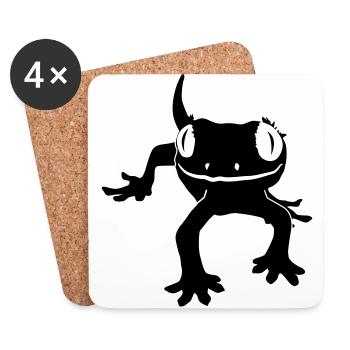 Crested gecko - Coasters (set of 4) - white - Front