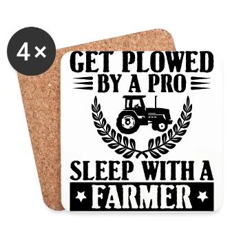GET PLOWED BY A PRO SLEEP WITH FARMER - Untersetzer (4er-Set) - Weiß - Vorne