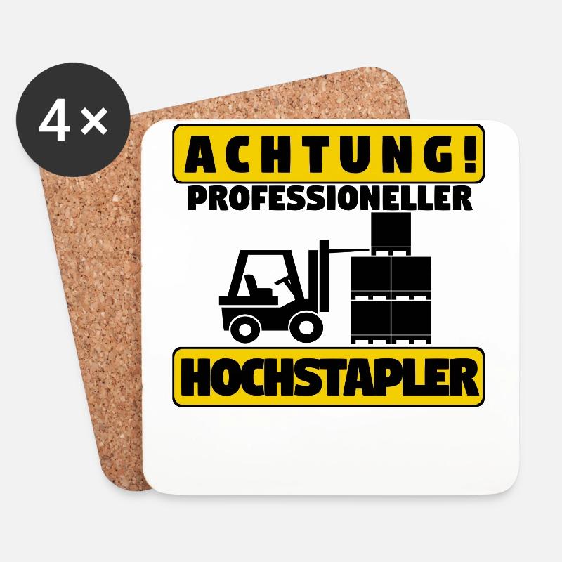 Lagerist Staplerfahrer - Untersetzer (4er-Set) - Weiß