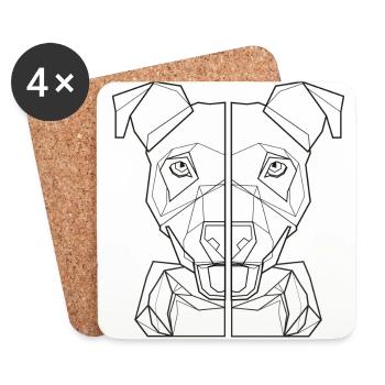 dog shirt dachshund dog lover friend gift - Coasters (set of 4) - white - Front